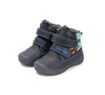 D.D.Step ghete baieti imblanite cu talpa fluorescenta 26-31 Royal Blue  cu crocodil si pesti