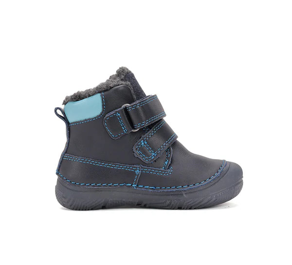 D.D.Step ghete baieti imblanite cu talpa fluorescenta 26-31 Royal Blue  cu crocodil si pesti