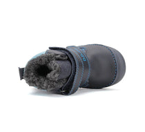 D.D.Step ghete baieti imblanite cu talpa fluorescenta 26-31 Royal Blue  cu crocodil si pesti