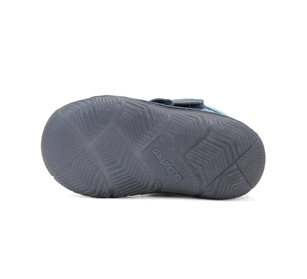 D.D.Step ghete baieti imblanite cu talpa fluorescenta 26-31 Royal Blue  cu crocodil si pesti