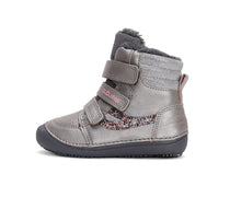 D.D.Step ghete fete Barefoot captusite 26-31 Dark Grey cu paiete