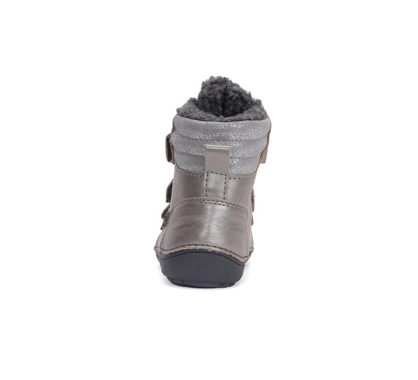 D.D.Step ghete fete Barefoot captusite 26-31 Dark Grey cu paiete