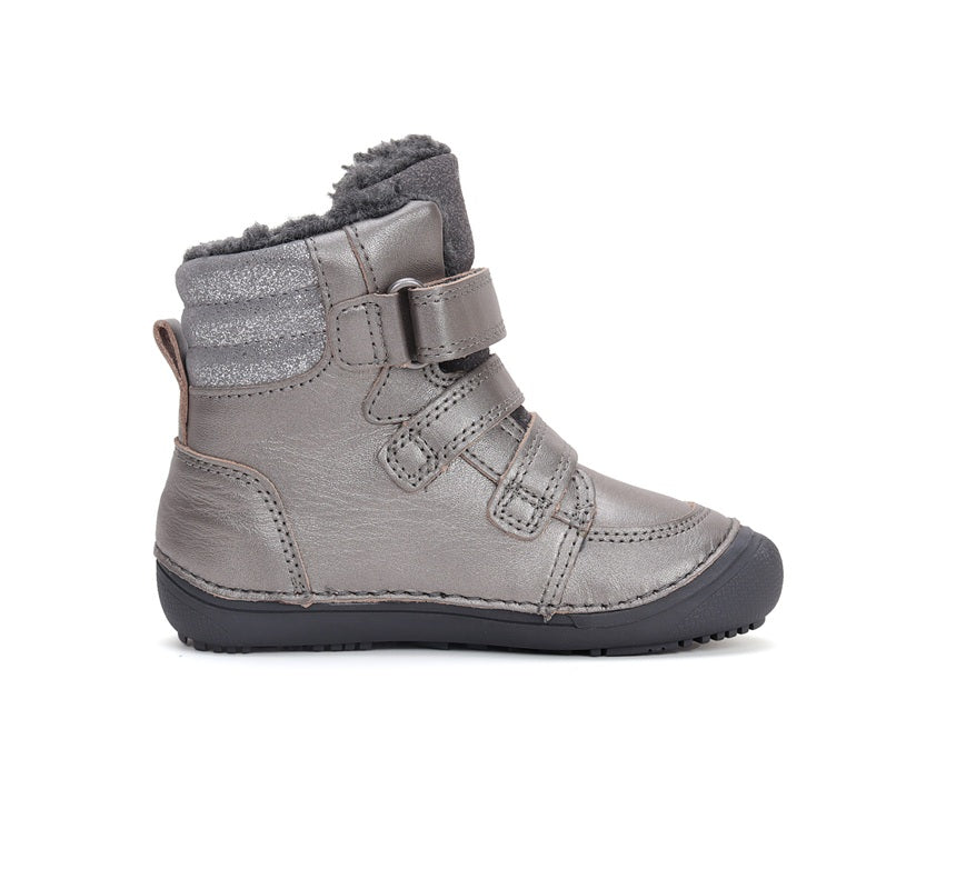 D.D.Step ghete fete Barefoot captusite 26-31 Dark Grey cu paiete