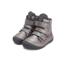 D.D.Step ghete fete Barefoot captusite 26-31 Dark Grey cu paiete