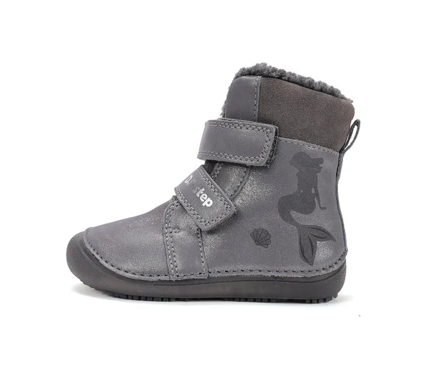 D.D.Step lány csizma Barefoot bélelt, fluoreszkáló talpú 25-30 Sötétszürke sellővel Másodlagos kép