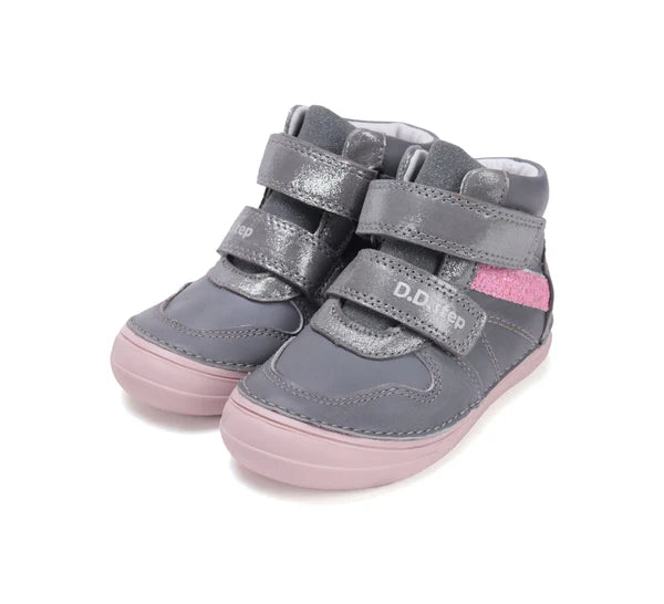 D.D.Step ghete fete cu scai 32-37 Grey cu dunga