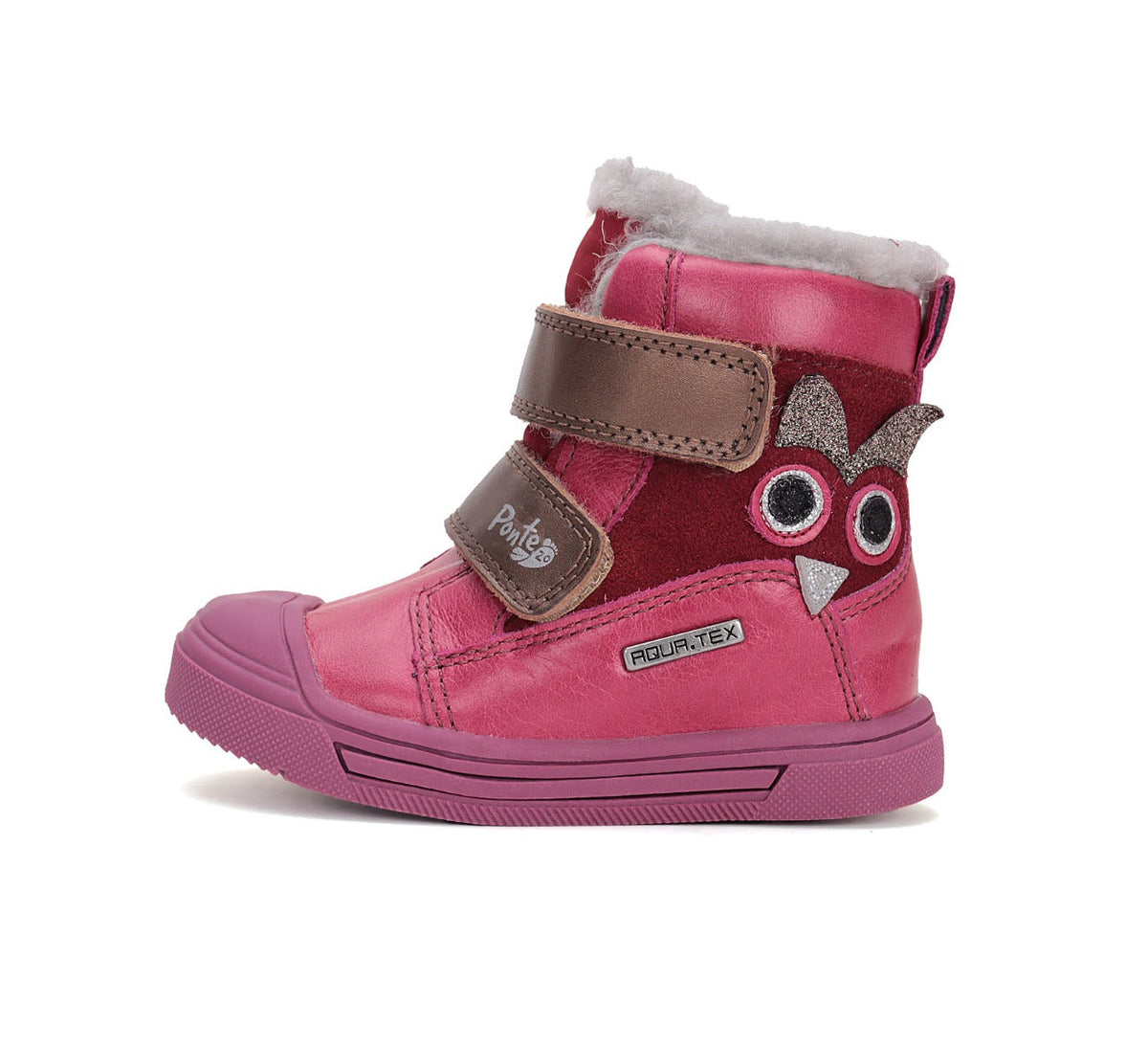 D.D.Step ghete fete imblanite Ponte20 supinati 28-33 Dark Pink  cu bufnita