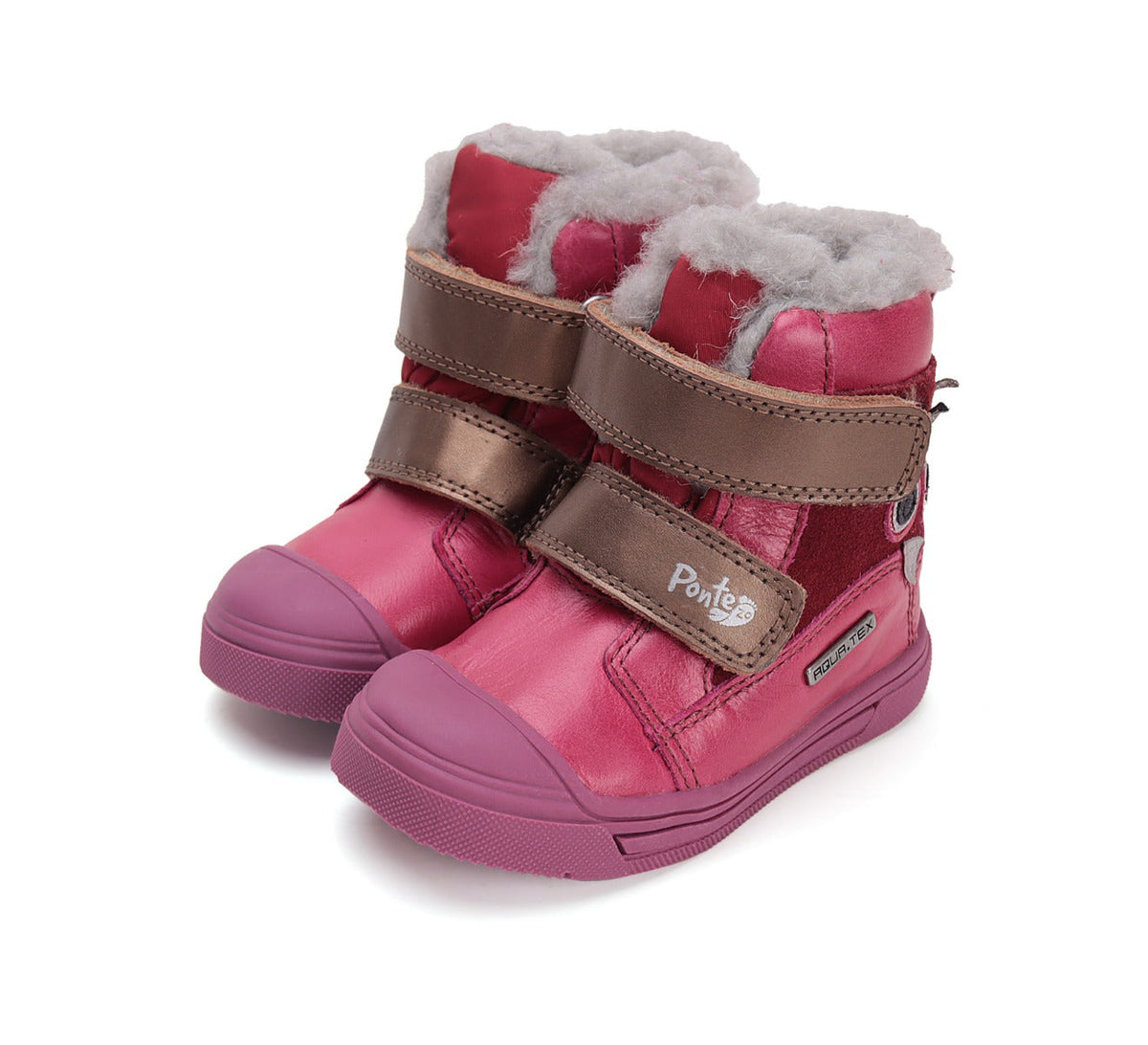 D.D.Step ghete fete imblanite Ponte20 supinati 28-33 Dark Pink  cu bufnita