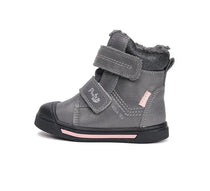 D.D.Step ghete fete imblanite Ponte20 supinati AQUA-TEX 22-27 Dark Grey cu roz