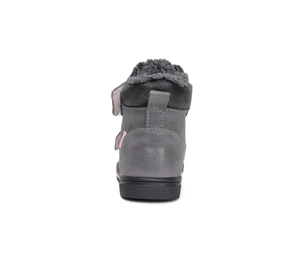 D.D.Step ghete fete imblanite Ponte20 supinati AQUA-TEX 28-33 Dark Grey cu roz