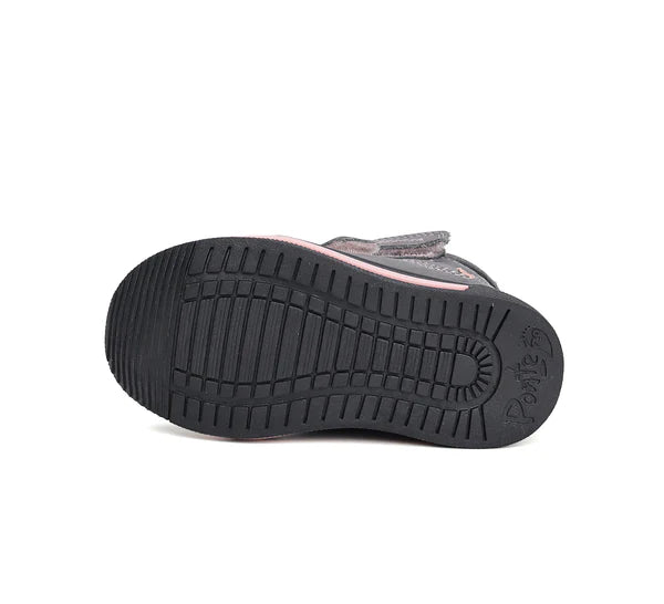 D.D.Step ghete fete imblanite Ponte20 supinati AQUA-TEX 22-27 Dark Grey cu roz