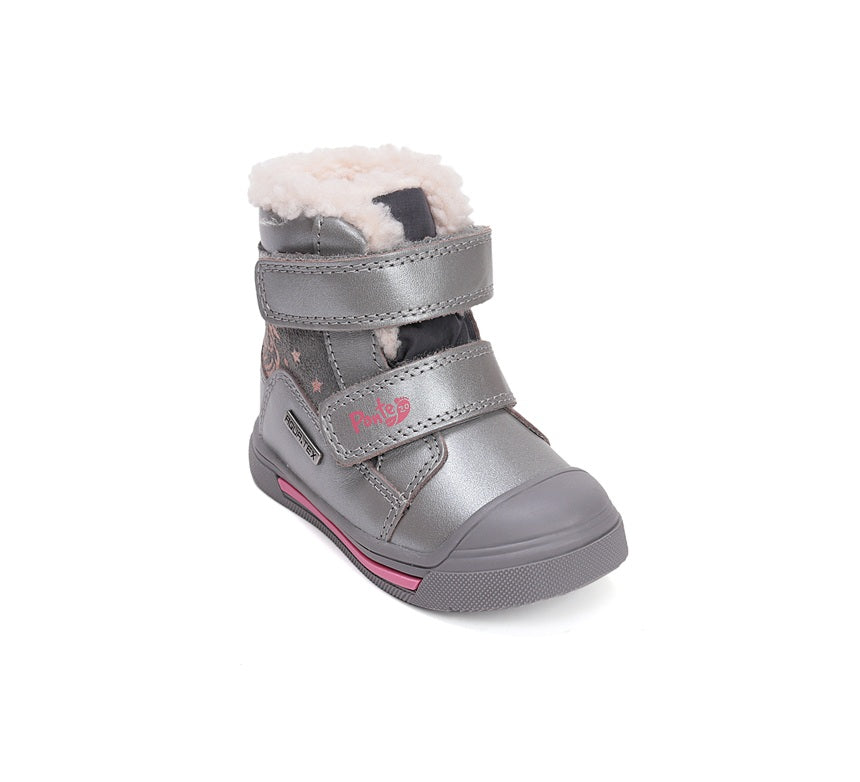 D.D.Step ghete fete imblanite Ponte20 supinati AQUA-TEX 22-27 Dark Grey cu unicorn