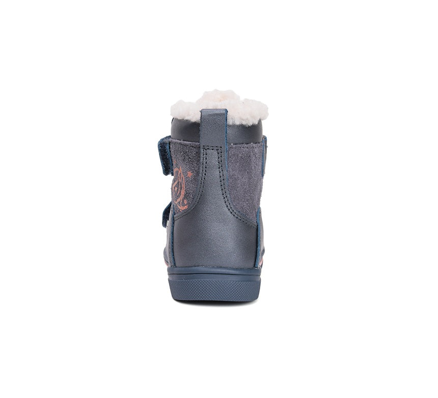 D.D.Step ghete fete imblanite Ponte20 supinati AQUA-TEX 22-27 Royal Blue cu unicorn