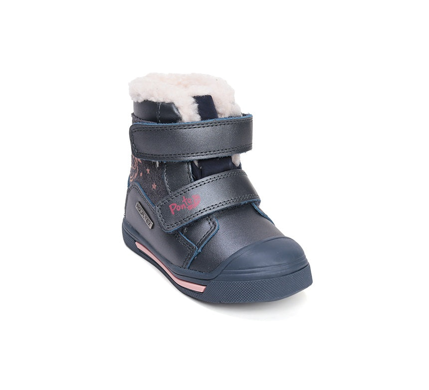 D.D.Step ghete fete imblanite Ponte20 supinati AQUA-TEX 22-27 Royal Blue cu unicorn