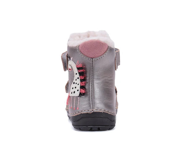 D.D.Step ghete fete imblanite cu talpa fluorescenta 19-24 Bronze cu girafa