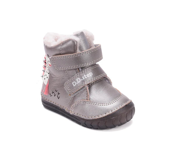 D.D.Step ghete fete imblanite cu talpa fluorescenta 19-24 Bronze cu girafa
