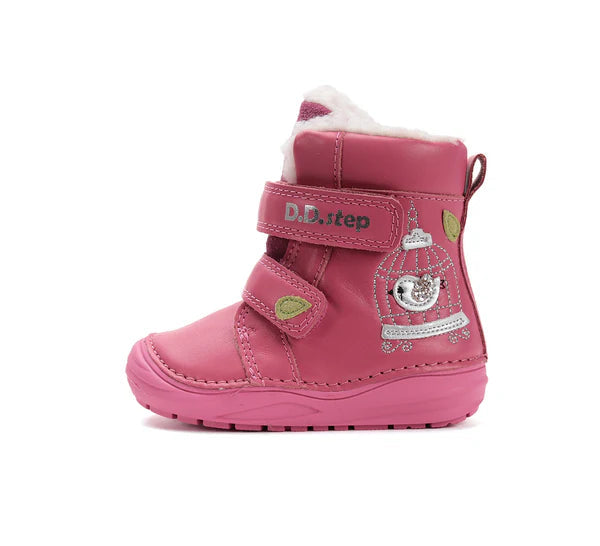 D.D.Step ghete fete imblanite 20-25 Dark Pink cu pasare in colivie