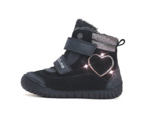 D.D.Step ghete fete imblanite cu LED 25-30 Black cu inimioara