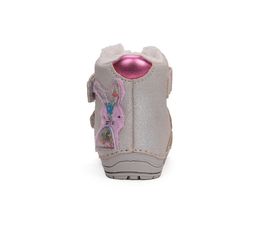 D.D.Step ghete fete imblanite 19-24 Light Grey cu iepuras