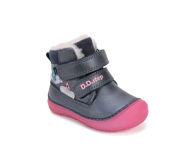 D.D.Step ghete fete imblanite cu talpa fluorescenta 20-25 Royal blue cu pasarele