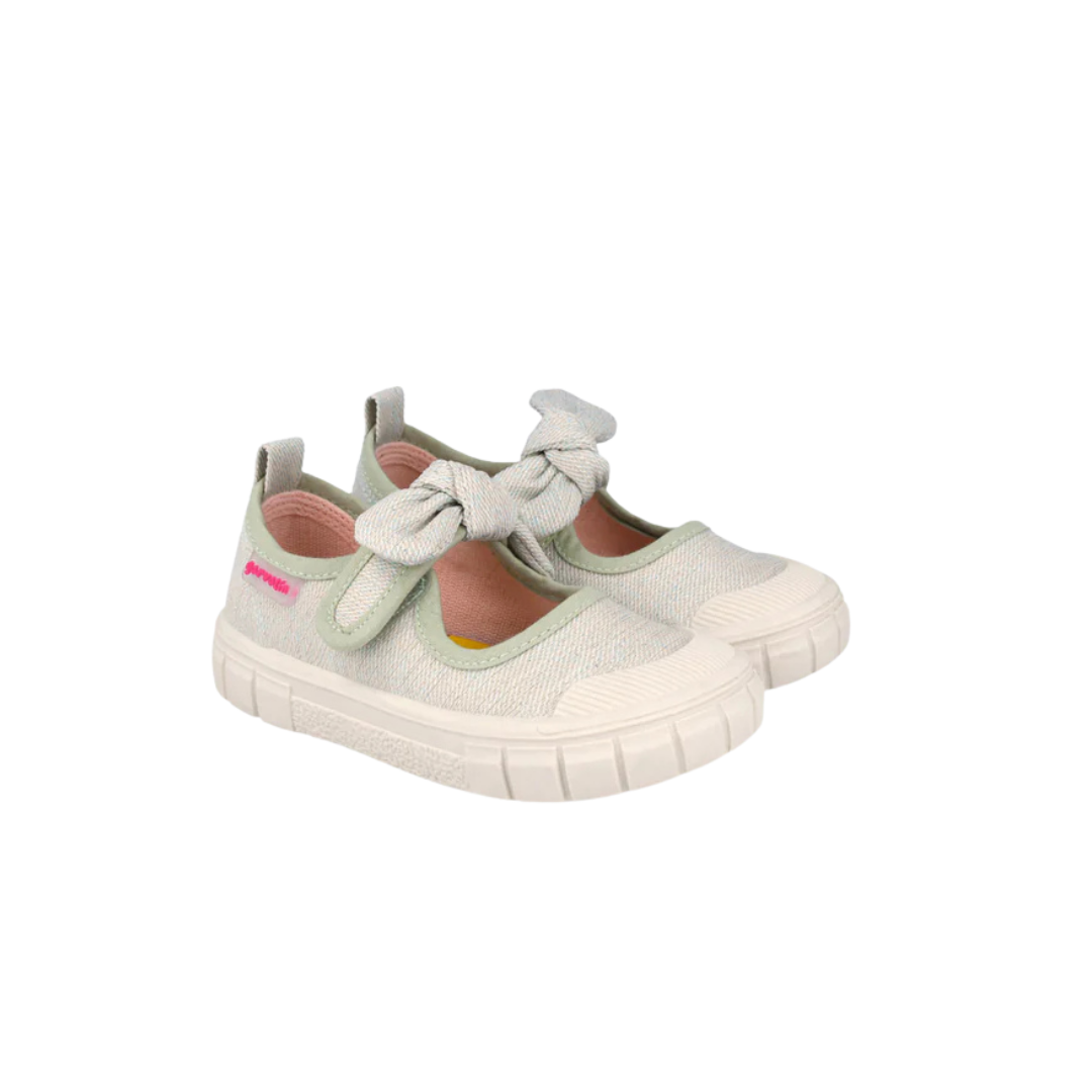 Garvalin By Biomecanics tenisi fete Barefoot 24-30 Verde cu fundita