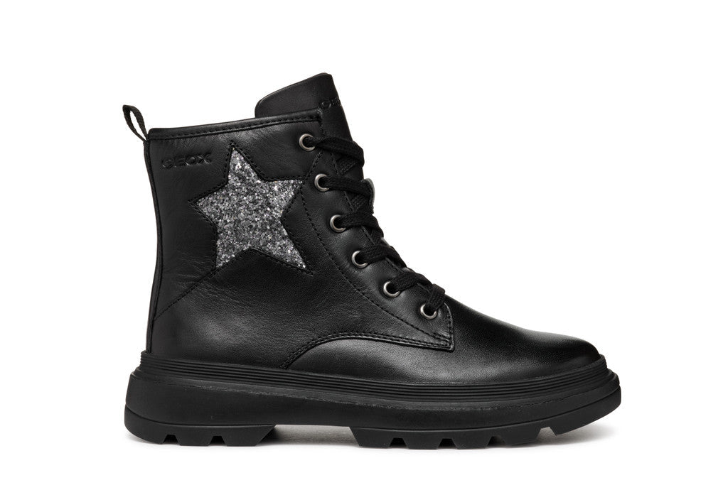 Geox bocanci fete 36-37 Black /Dark Silver cu stea Imagine principală a produsului