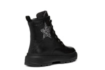 Geox bocanci fete 36-37 Black /Dark Silver cu stea