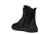 Geox bocanci fete 28-35 Black /Dark Silver cu stea