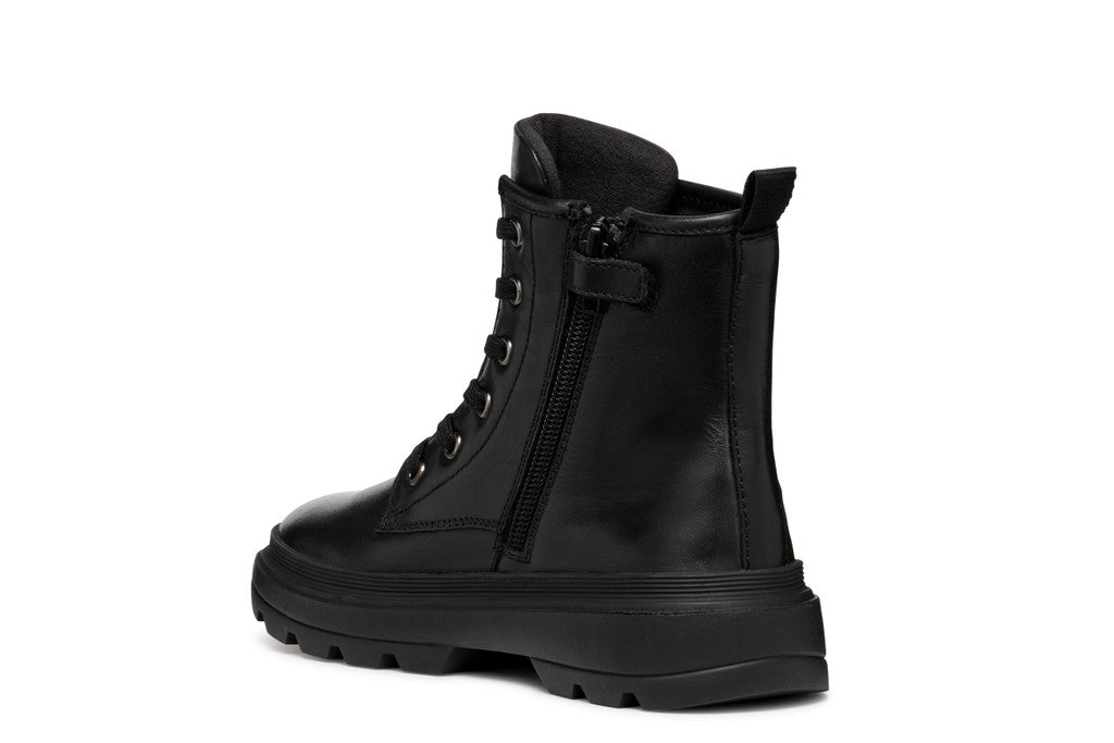 Geox bocanci fete 28-35 Black /Dark Silver cu stea