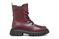 Geox bocanci fete cu siret si fermoar 36-37 Dark Burgundy