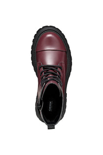 Geox bocanci fete cu siret si fermoar 36-37 Dark Burgundy