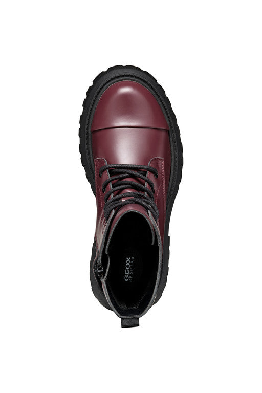 Geox bocanci fete cu siret si fermoar 36-37 Dark Burgundy