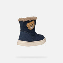 Geox botine fete imblanite 24-27 Navy cu ursulet