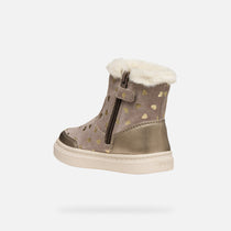 Geox cizme fete captusite Nashik 20-23 Dark Beige cu inimioara