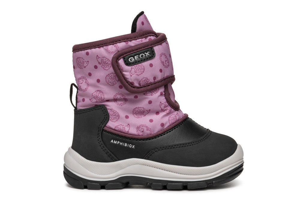 Geox cizme fete de zapada imblanite si impermeabile Amphibiox 20-23 Black/Rose