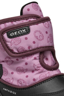 Geox cizme fete de zapada imblanite si impermeabile Amphibiox 20-23 Black/Rose