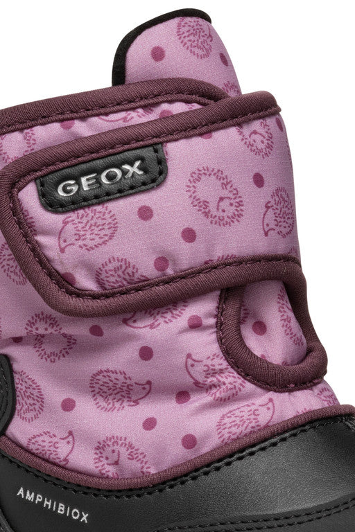 Geox cizme fete de zapada imblanite si impermeabile Amphibiox 20-23 Black/Rose