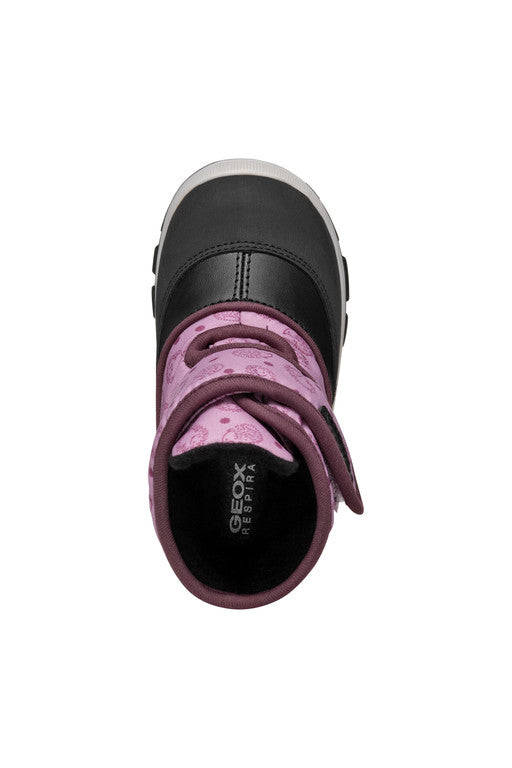 Geox cizme fete de zapada imblanite si impermeabile Amphibiox 20-23 Black/Rose