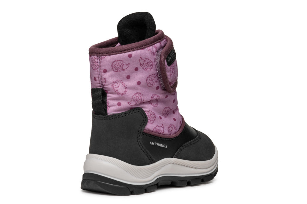 Geox cizme fete de zapada imblanite si impermeabile Amphibiox 20-23 Black/Rose