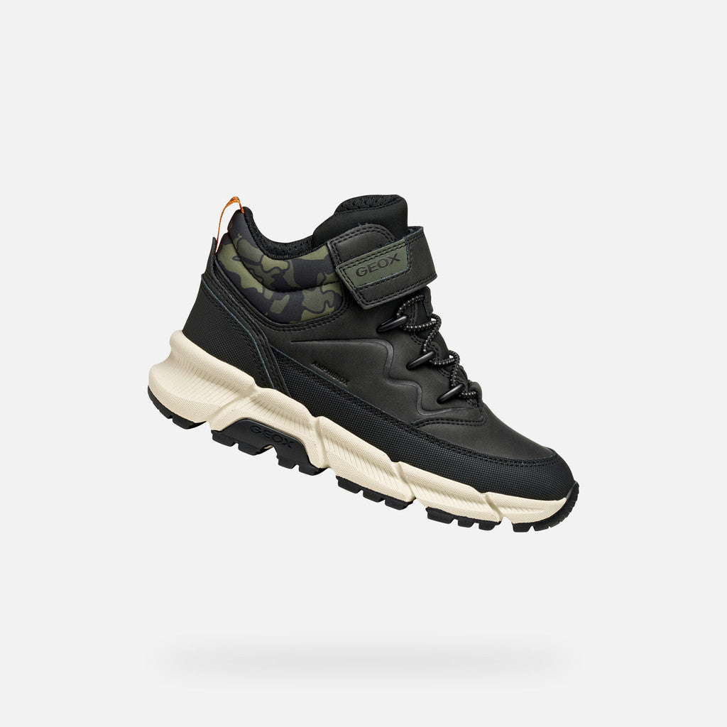 Geox ghete baieti captusite Flexyper Plus Amphibiox 28-35 Black/Military
