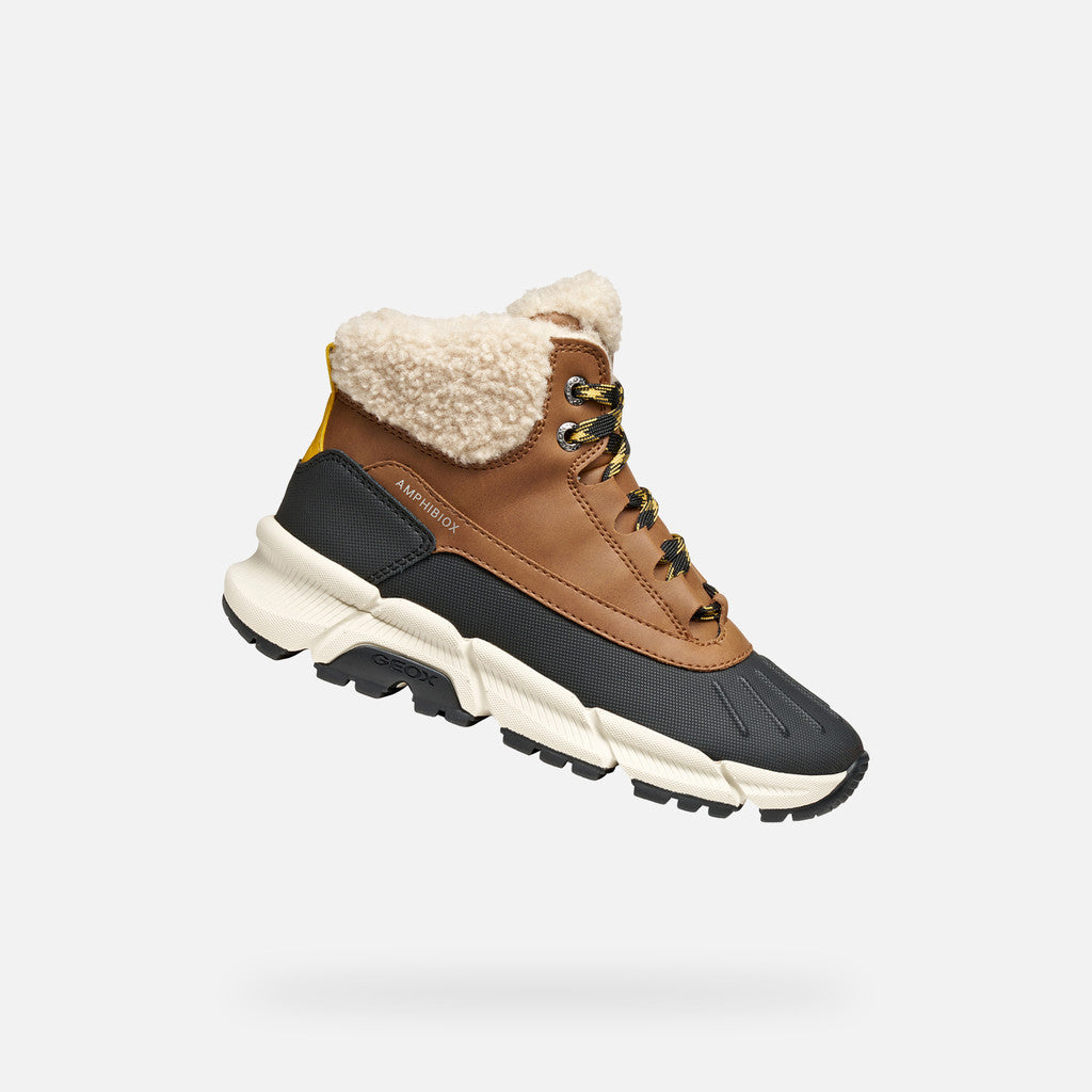 Geox ghete baieti captusite Flexyper Plus Amphibiox 28-35 Brown/Yellow