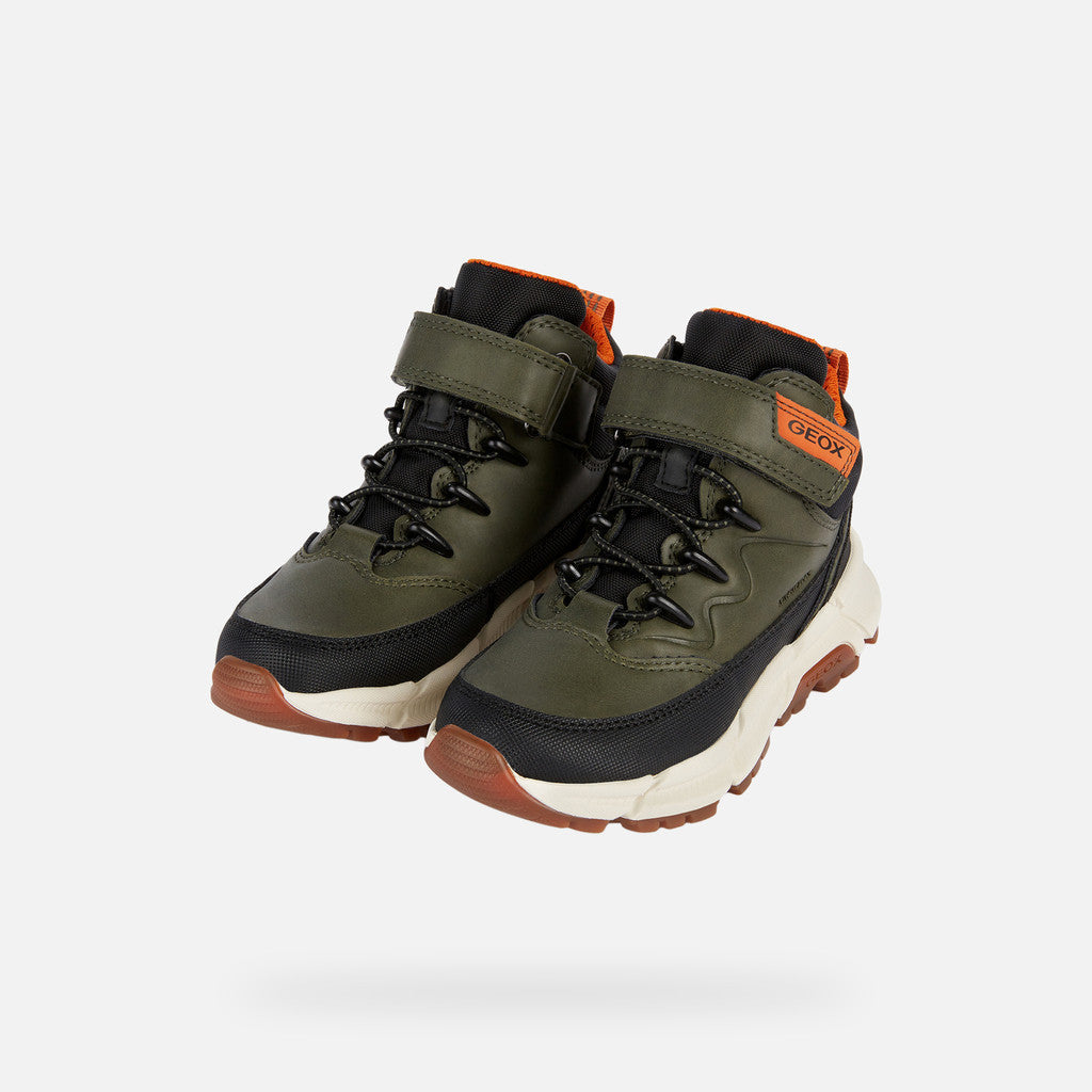Geox ghete baieti captusite Flexyper Plus Amphibiox 36-37 Military/Orange