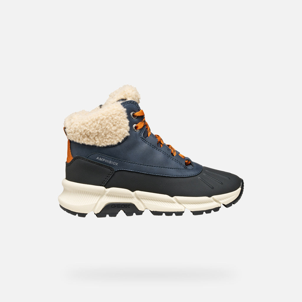 Geox ghete baieti captusite Flexyper Plus Amphibiox 28-35 Navy/Dark Orange