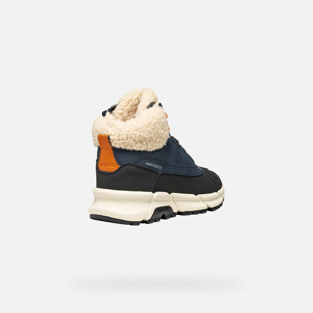 Geox ghete baieti captusite Flexyper Plus Amphibiox 28-35 Navy/Dark Orange