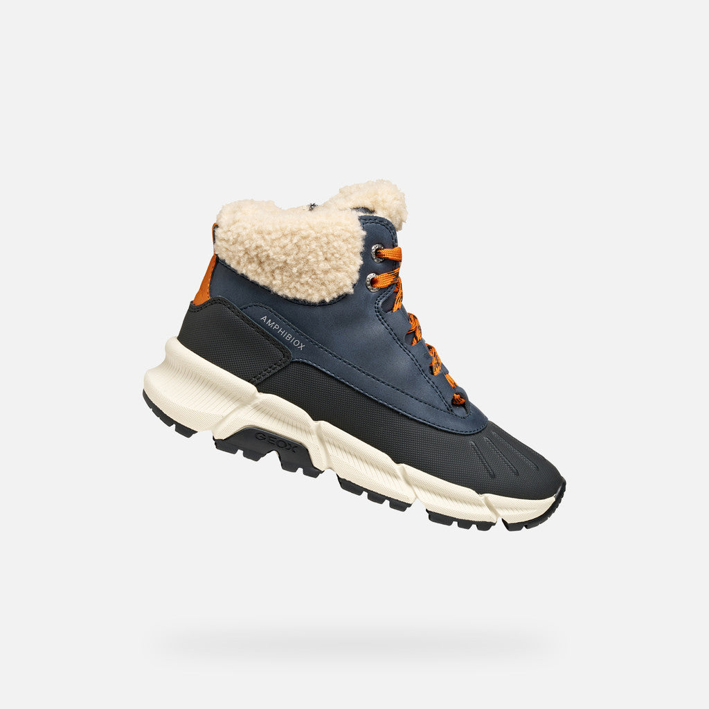 Geox ghete baieti captusite Flexyper Plus Amphibiox 28-35 Navy/Dark Orange