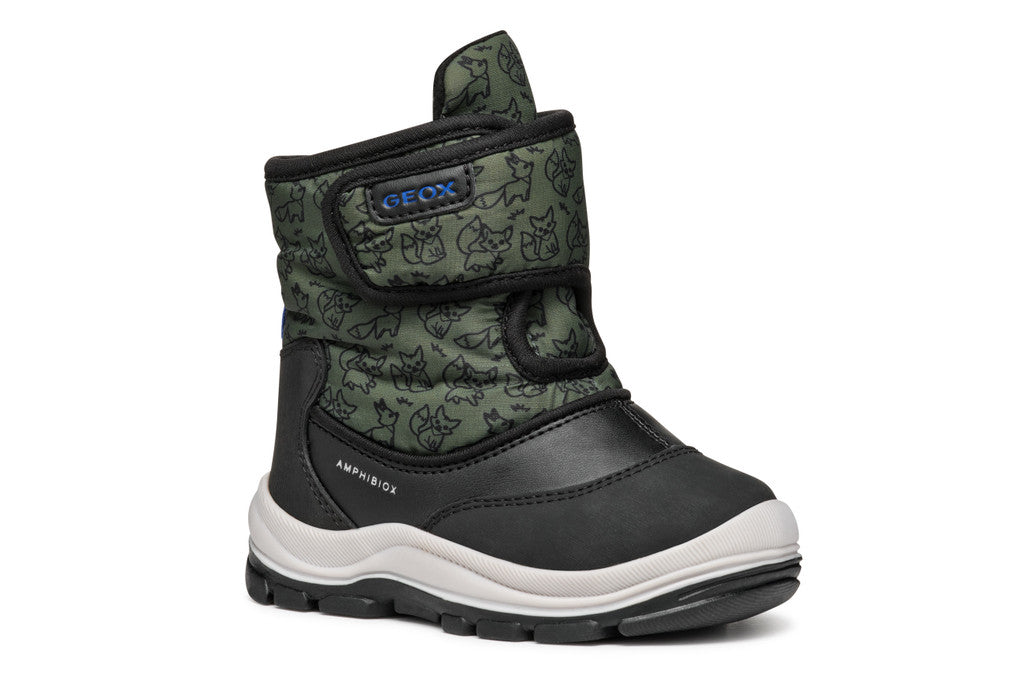 Geox ghete baieti captusite si impermeabile Amphibiox 20-23 Black/Forest Imagine secundară a produsului
