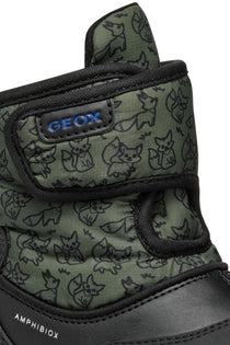 Geox ghete baieti captusite si impermeabile Amphibiox 20-23 Black/Forest