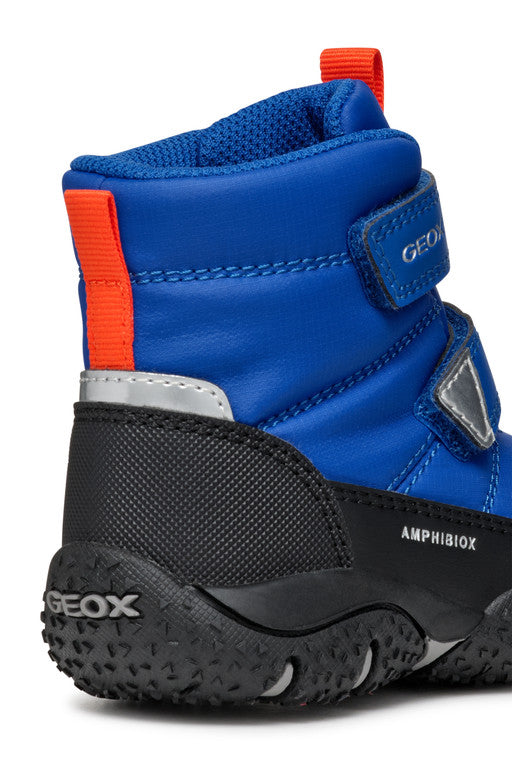 Geox ghete baieti captusite si impermeabile Amphibiox 20-23 Royal/Orange