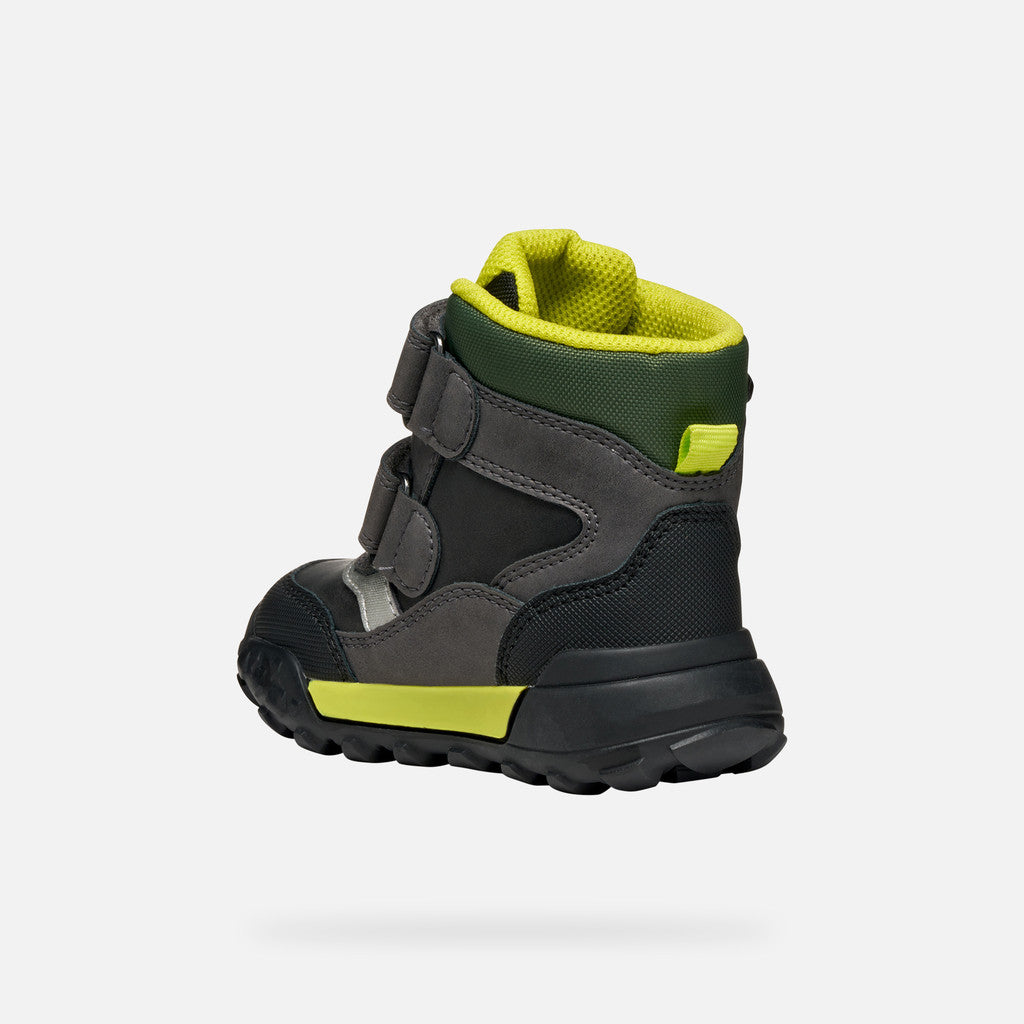 Geox ghete baieti captusite Trekkyup Amphibiox 20-23 Black/Fluo Green