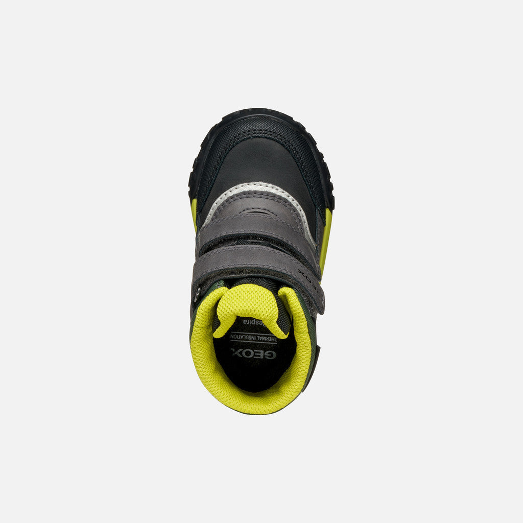 Geox ghete baieti captusite Trekkyup Amphibiox 20-23 Black/Fluo Green